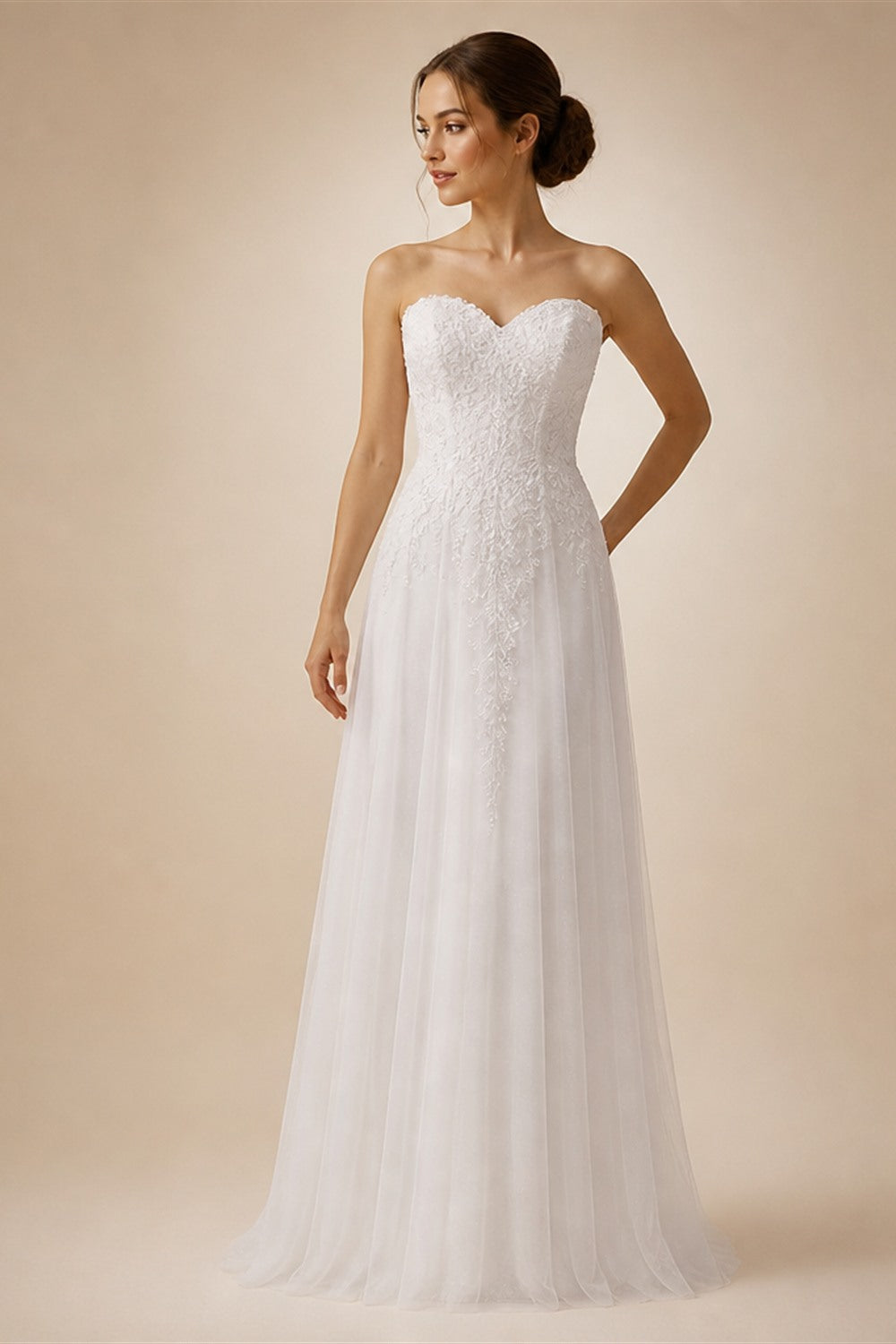 Simple Boho Wedding Dress Customized Robe Longue Vintage Lace Chiffon Long Wedding Dresses Chic Bridal Gowns