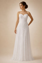 Simple Boho Wedding Dress Customized Robe Longue Vintage Lace Chiffon Long Wedding Dresses Chic Bridal Gowns