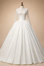 Classic Long Sleeve Lace Ball Gown Wedding Dress ZP180