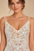 Spaghetti Straps Mermaid Wedding Dresses Champagne Bride Dress