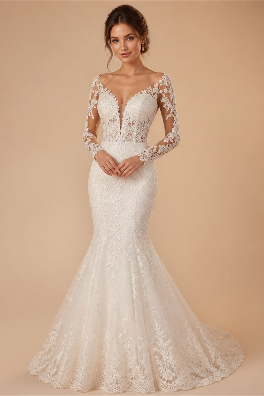 Customized Sweetheart Lace Appliques Sleeveless Mermaid Evening Gowns Backless Zipper Wedding Dress vestidos de novia