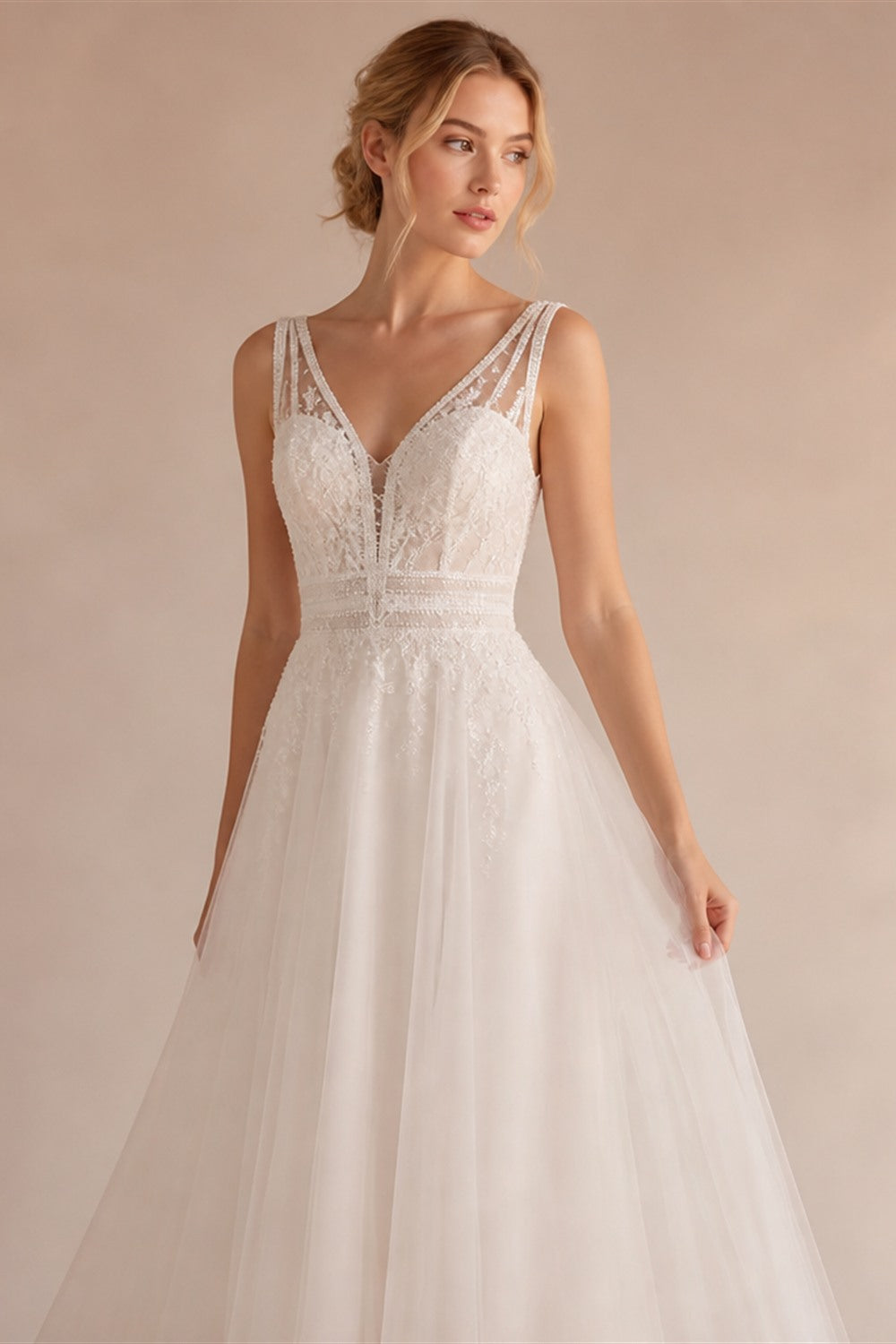 RoyceBridal Long Sleeve Floral Lace Mermaid Wedding Dress V Neck Front Slit Full Lace Back Chapel Train Bridal Gown Customized