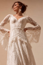 robe mariee boheme Lace Long Sleeve Mermaid Wedding Dress 2025 Boho Customized Bridal Gown for Women vestidos de novia sirena