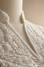 Luxury Sequin Pearl Long Sleeve Ball Gown Wedding Dress ZP186