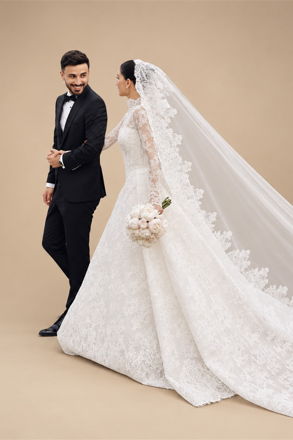 Luxury High Neck Lace Wedding Dress ZP182