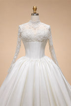 Classic Long Sleeve Lace Ball Gown Wedding Dress ZP180