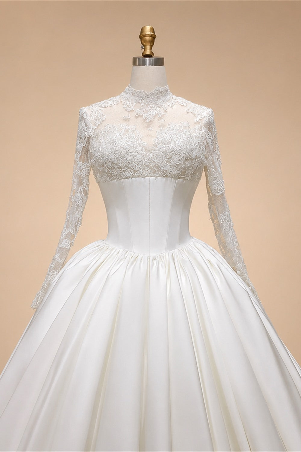 Classic Long Sleeve Lace Ball Gown Wedding Dress ZP180