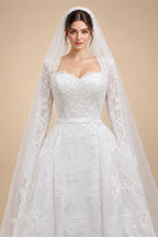 Luxury Lace Sweetheart Long Sleeve Wedding Dress ZP183