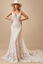 Willowby Bohemian Lace Wedding Dress Real Photo