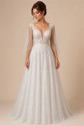 Sparkly Embroidery Beaded Lace Wedding Dress Sexy Deep V-neck Spaghetti Straps Bridal Gown Customized Mermaid Dresses For Bride