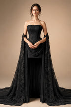 Strapless Corset Wedding Dresses with High-Low Lace Train ZP025