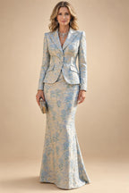 Two-Piece Mermaid Long Sleeve Floor-Length Mother of the Bride Dresses with Blazer Jacket (SHIA22500213)