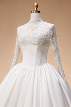 Classic Long Sleeve Lace Ball Gown Wedding Dress ZP180