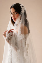 Elegant Printed Off Shoulder Wedding Dress ZP170