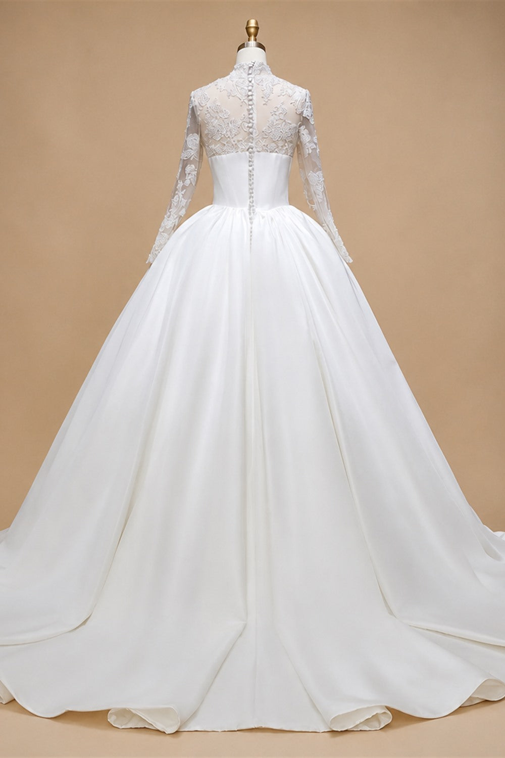 Classic Long Sleeve Lace Ball Gown Wedding Dress ZP180