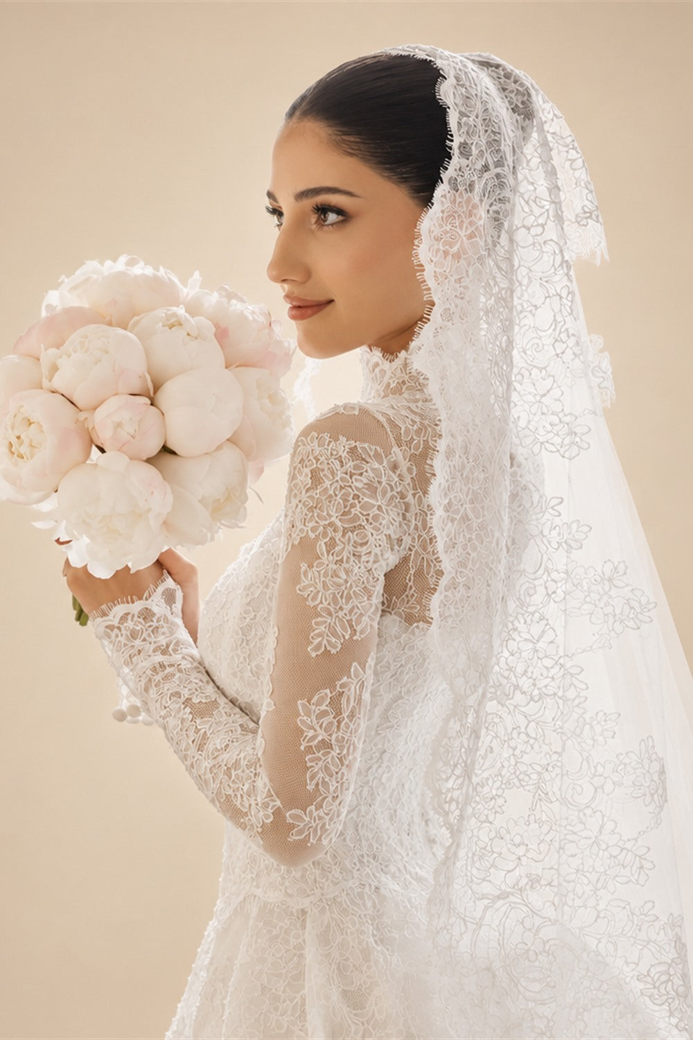 Luxury High Neck Lace Wedding Dress ZP182