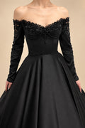 Black Luxury Gothic Wedding Dress Heavy Beading Lace Ball Gown ZP198