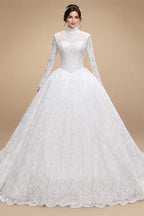 Luxury High Neck Lace Wedding Dress ZP182