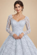 Luxury Lace Sweetheart Long Sleeve Wedding Dress ZP183