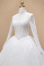 Luxury High Neck Lace Wedding Dress ZP182