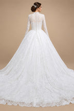 Luxury High Neck Lace Wedding Dress ZP182