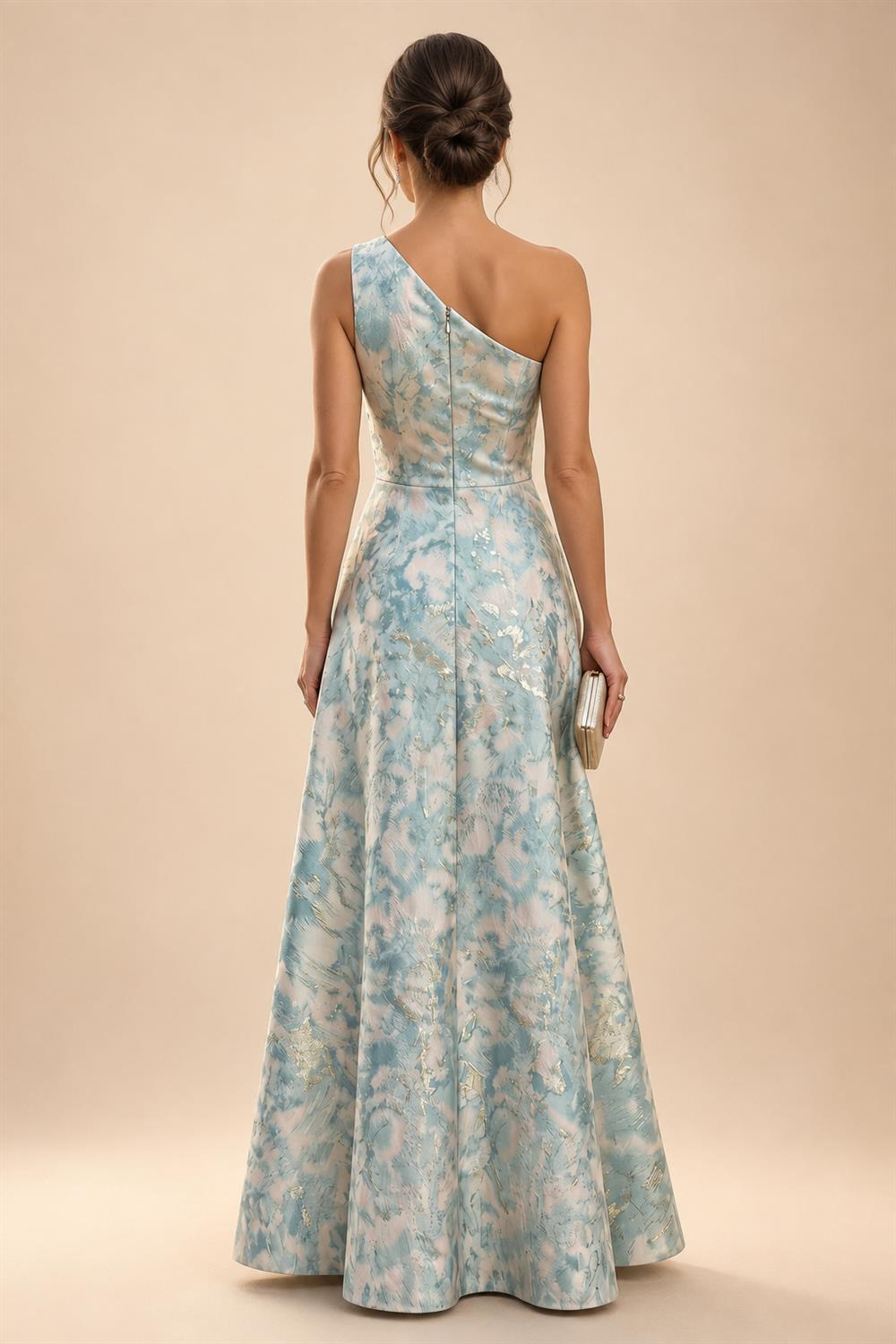 A-Line/Princess V-Neck Satin Tea-Length Mother of the Bride Dresses with Flower (SHI22500080)