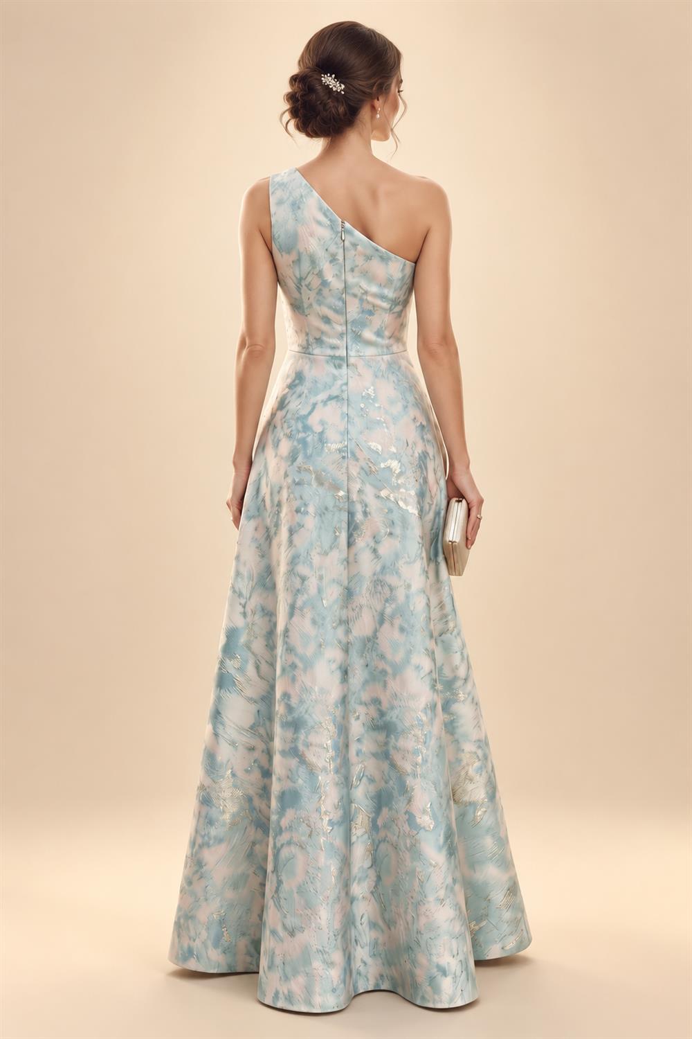A-Line/Princess V-Neck Satin Tea-Length Mother of the Bride Dresses with Flower (SHI22500080)