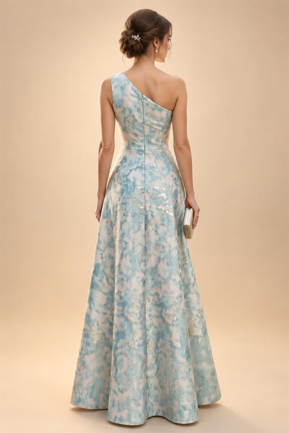 Sheath Chiffon Floral Print Cape Sleeves Mother of the Bride & Groom Dresses for Formal Wedding (SHI22500682)