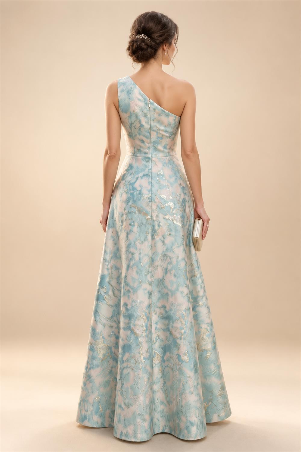 A-Line/Princess Strapless Jacquard Mini Homecoming Dresses with Bow & Pearls (SHI22370552)