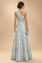 Jacquard Sheath/Column V-Neck Floor-Length Mother of the Bride & Groom Dresses with Ruffles & Ruched Waist (SHI22501058)