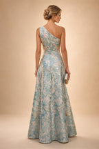 Sheath/Column Off Shoulder Stretch Jersey Floor-Length Mother of the Bride & Groom Dresses with Lace Appliques Sleeves & Slit (SHI22501550)