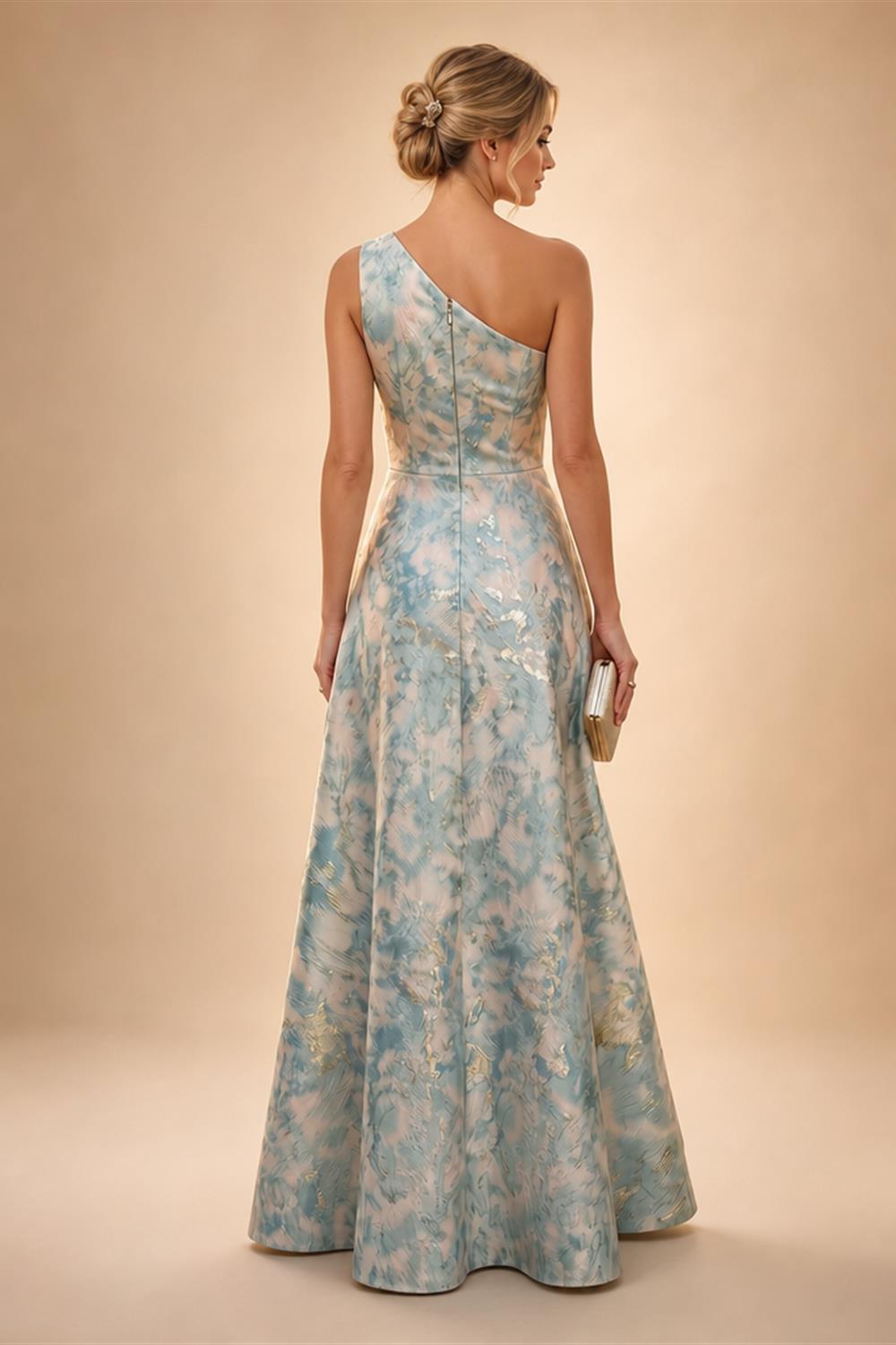 Sheath/Column Off Shoulder Stretch Jersey Floor-Length Mother of the Bride & Groom Dresses with Lace Appliques Sleeves & Slit (SHI22501550)