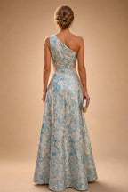 Floral Print A-Line/Princess Scoop Neck Floor-Length Mother of the Bride & Groom Dresses with Pockets (SHI22500916)