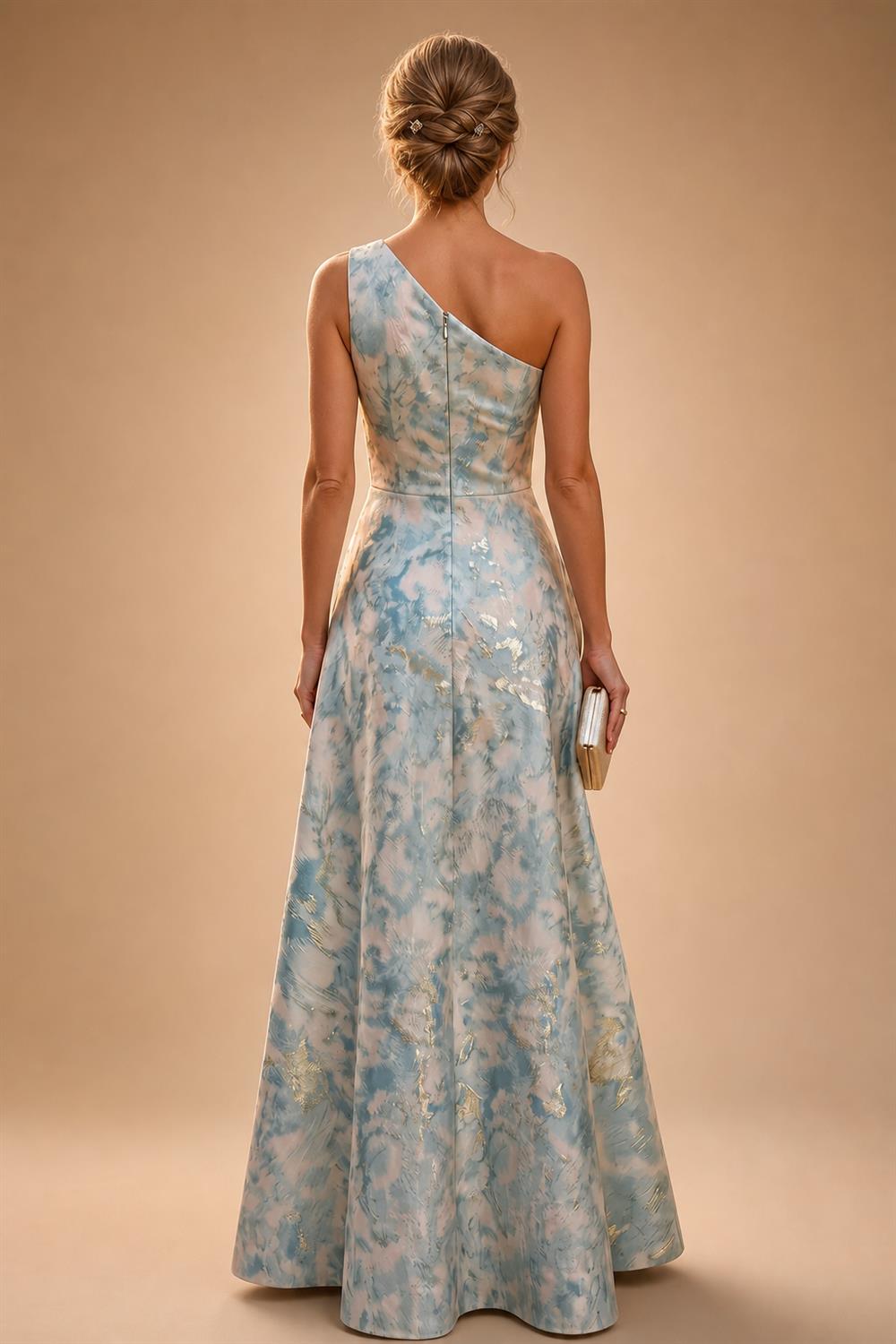 Floral Print A-Line/Princess Scoop Neck Floor-Length Mother of the Bride & Groom Dresses with Pockets (SHI22500916)