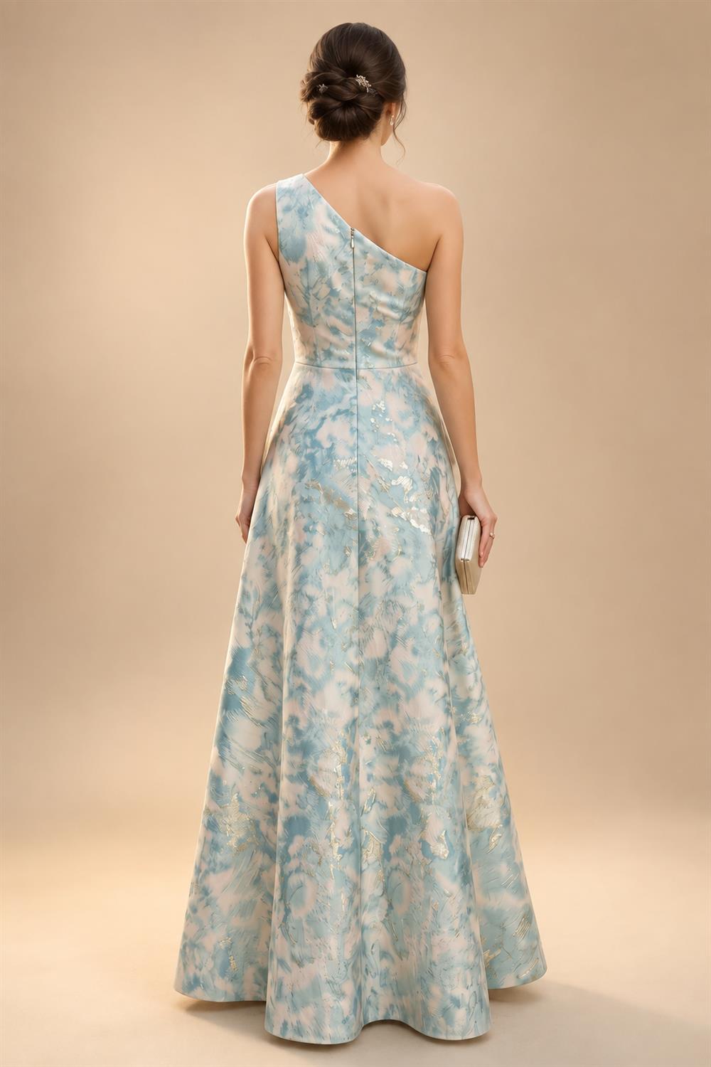 Jacquard A-Line/Princess Strapless Mini Homecoming Dresses with Bow & Pearls (SHI22370329)