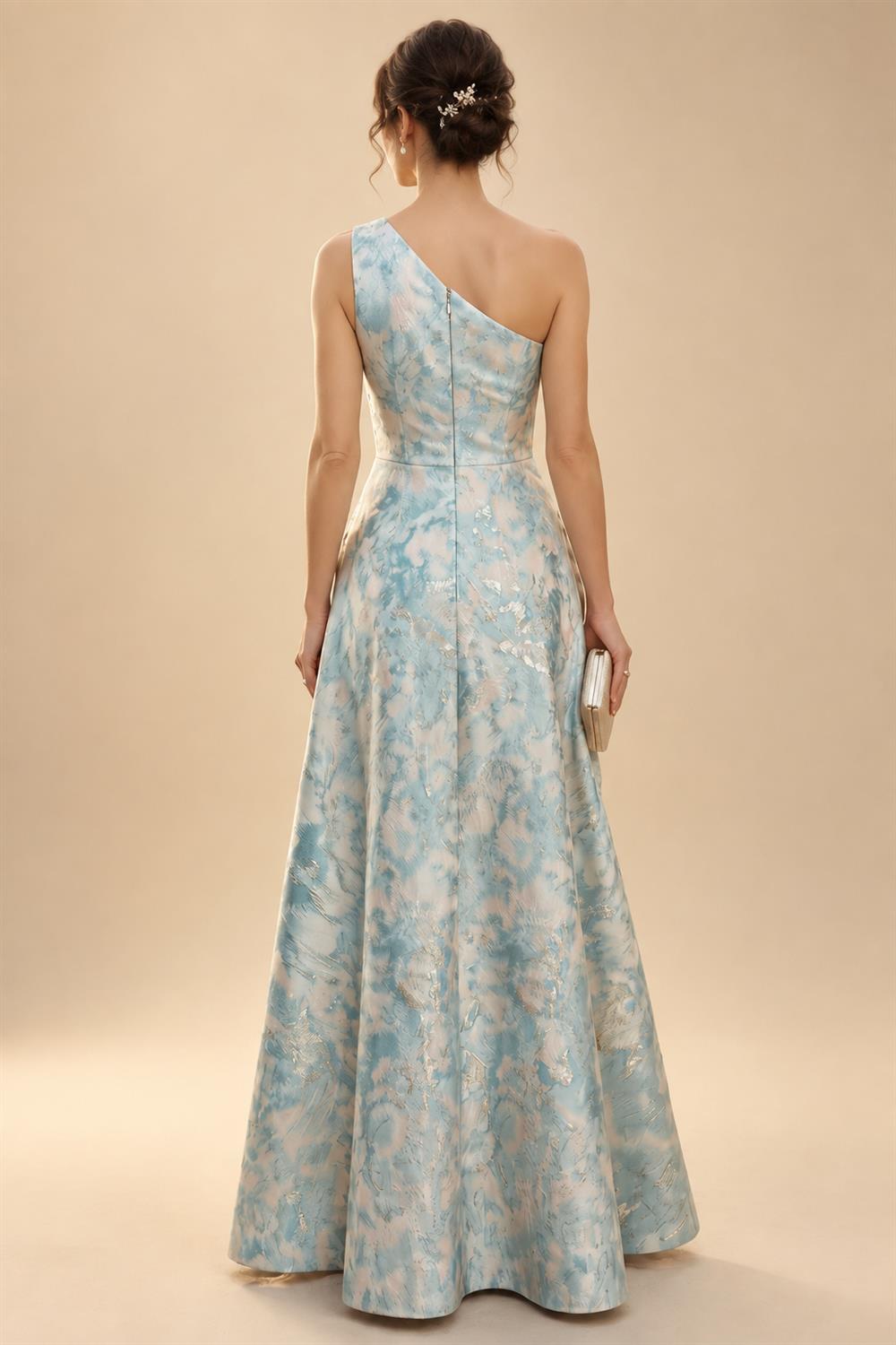 A-Line/Princess V-Neck Chiffon Maxi Mother of the Bride & Groom Dresses with Lace Appliques, Sweep Train & Bow (SHI22501641)