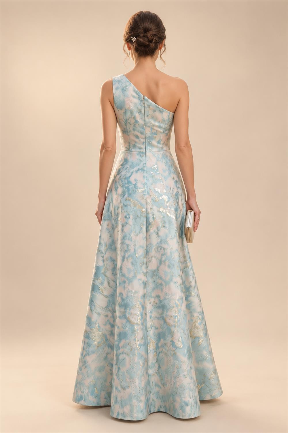 Jacquard Sheath/Column V-Neck Floor-Length Mother of the Bride & Groom Dresses with Ruffles & Ruched Waist (SHI22501060)
