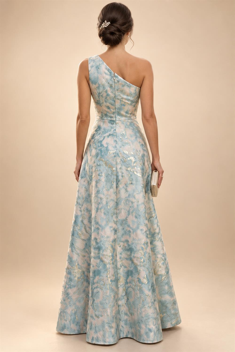 Jacquard A-Line/Princess Strapless Mini Homecoming Dresses with Bow & Pearls (SHI22370329)
