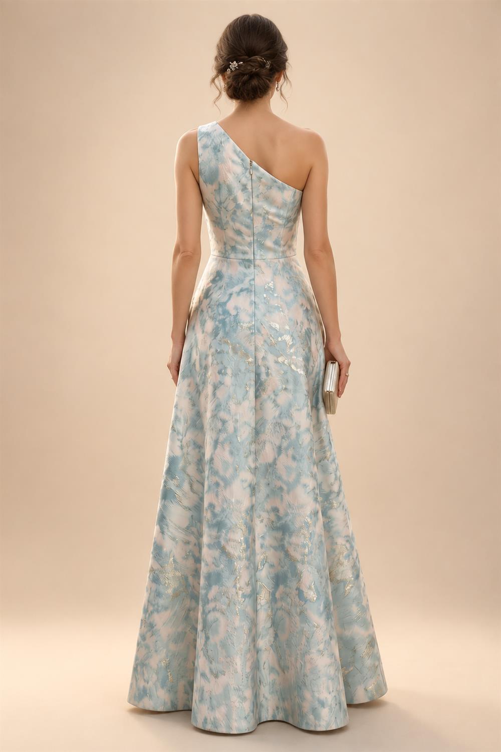 A-Line/Princess V-Neck Chiffon Maxi Mother of the Bride & Groom Dresses with Lace Appliques, Sweep Train, Ruffles, 3D Flowers & Ruched Waist (SHI22501653)
