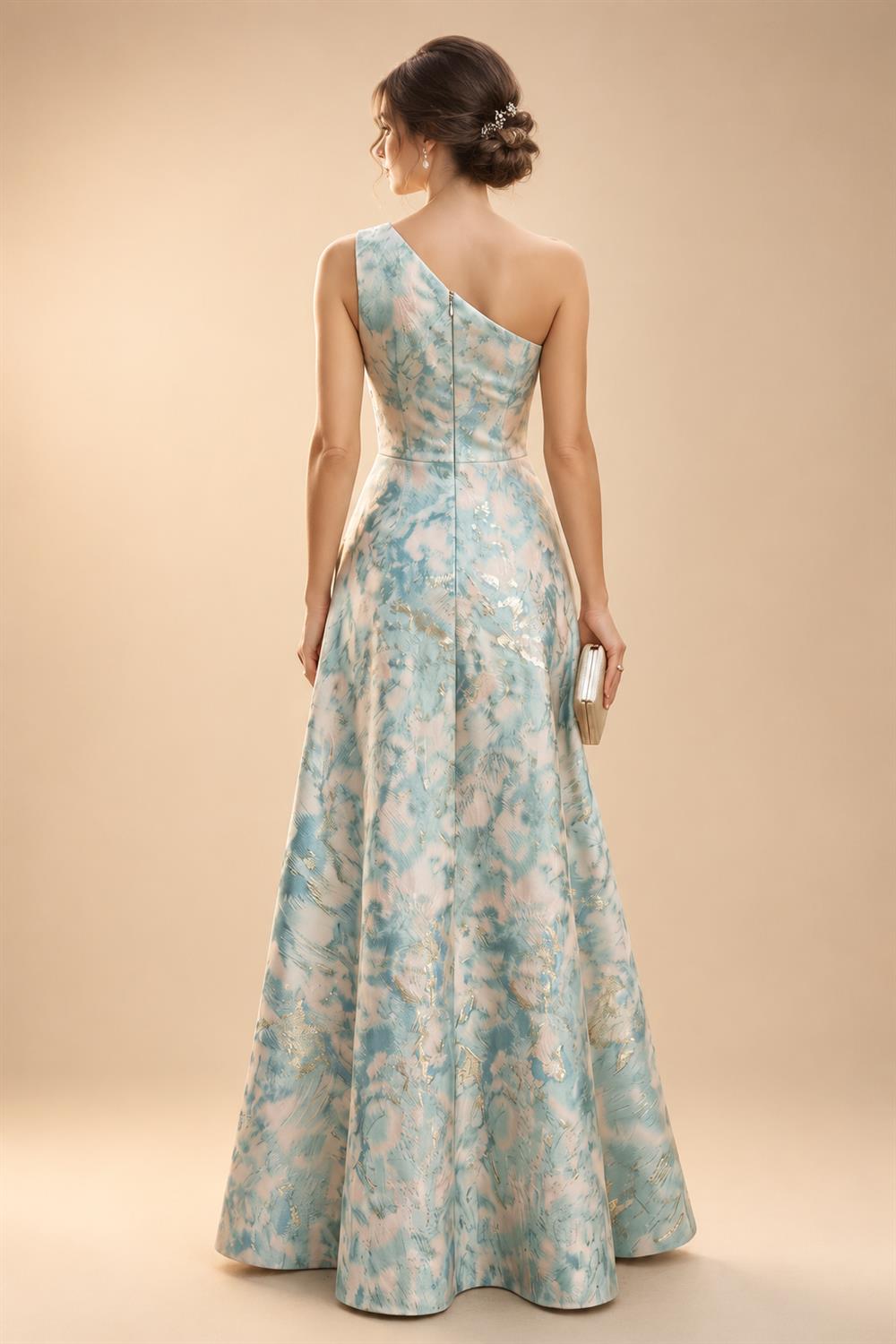 A-Line Pleated Chiffon One Shoulder Floor-Length Mother of the Bride & Groom Dresses (SHI22500625)