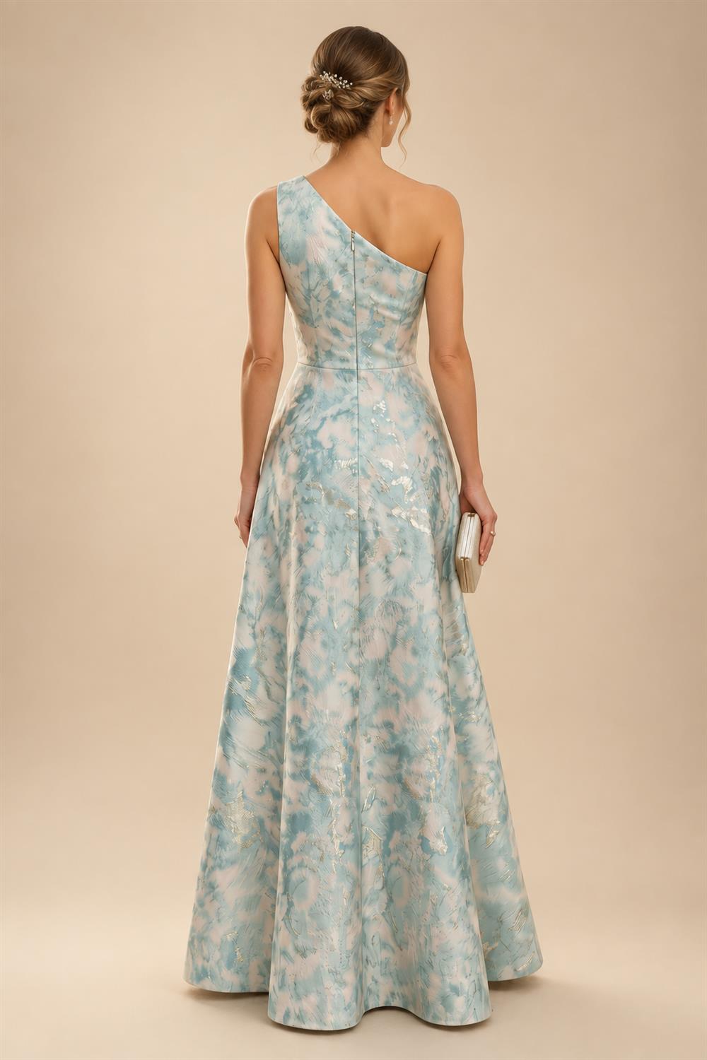 A-Line/Princess V-Neck Chiffon Maxi Mother of the Bride & Groom Dresses with Lace Appliques & Sweep Train (SHI22501644)