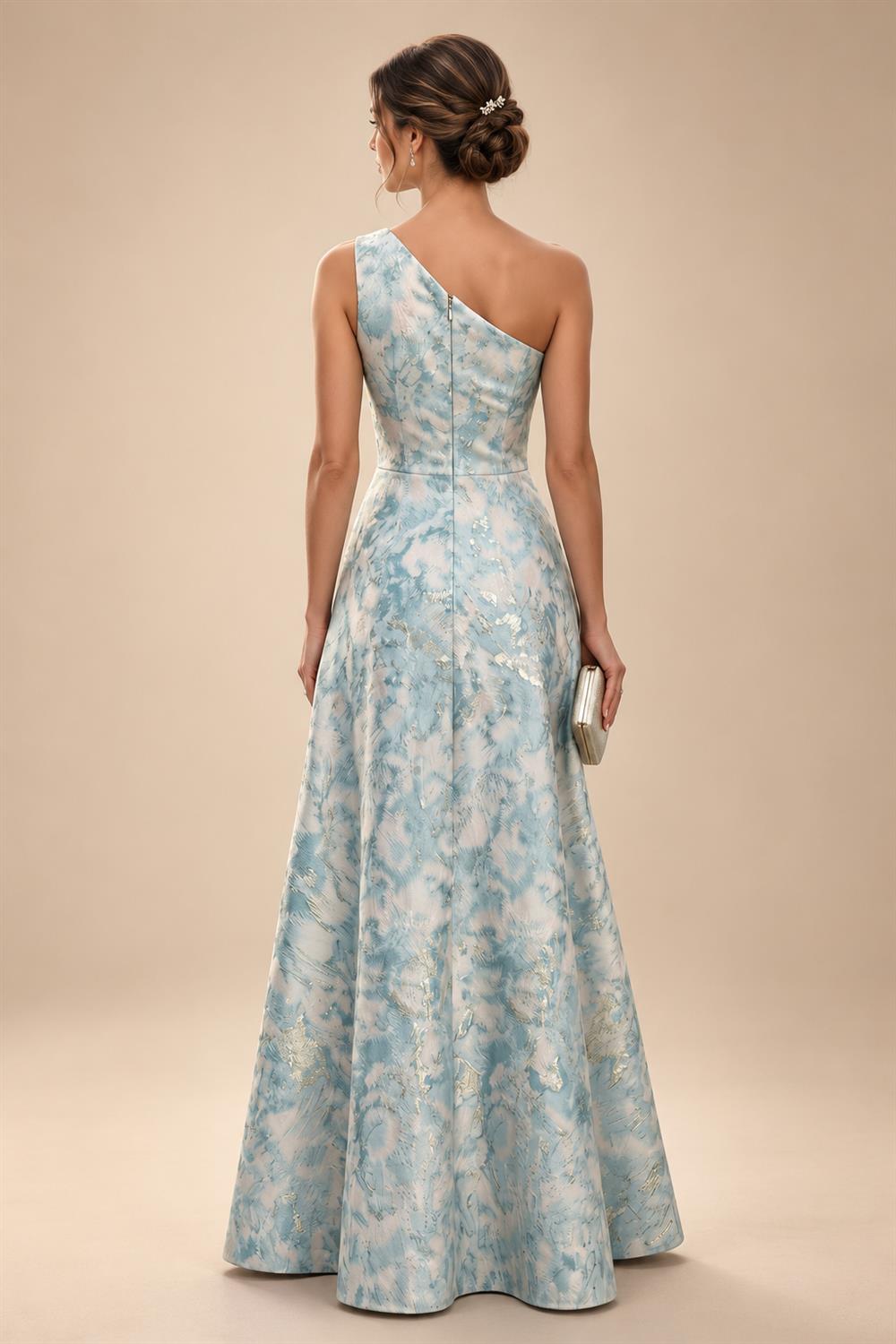 A-Line/Princess Scoop Neck Pleated Satin Evening Dresses with Sequins (SHI22500066)