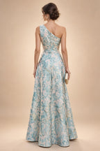 A Line/Princess Stand Collar Short Sleeve Long Elegant Mother of the Bride Dresses (SHI22500207)