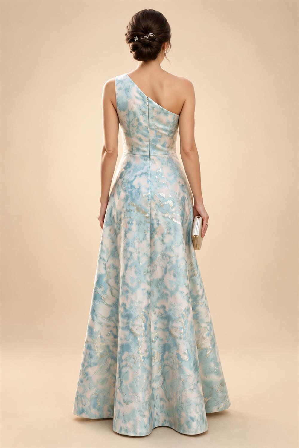 3/4 Sleeve Round Neck Sheath Midi Satin Mother of the Bride Dresses Formal Dress (SHI22500384)
