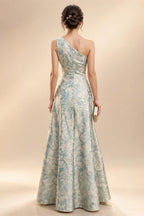Sheath/Column Asymmetrical Pleated Satin Floor-Length Mother of the Bride Dresses with Ruffle (SHI22500107)