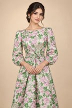 Jacquard A-Line/Princess Strapless Mini Homecoming Dresses with Bow & Pearls (SHI22370329)