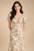 A-Line/Princess Scoop Neck Jacquard Floor-Length Mother of the Bride & Groom Dresses with Ruched Waist (SHI22501615)