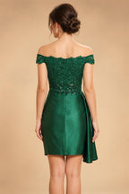 Satin Bodycon Off Shoulder Short Homecoming Dresses for Teens (SHI22370262)