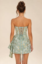 Jacquard Sheath/Column V-Neck Floor-Length Mother of the Bride & Groom Dresses with Ruffles & Ruched Waist (SHI22501060)
