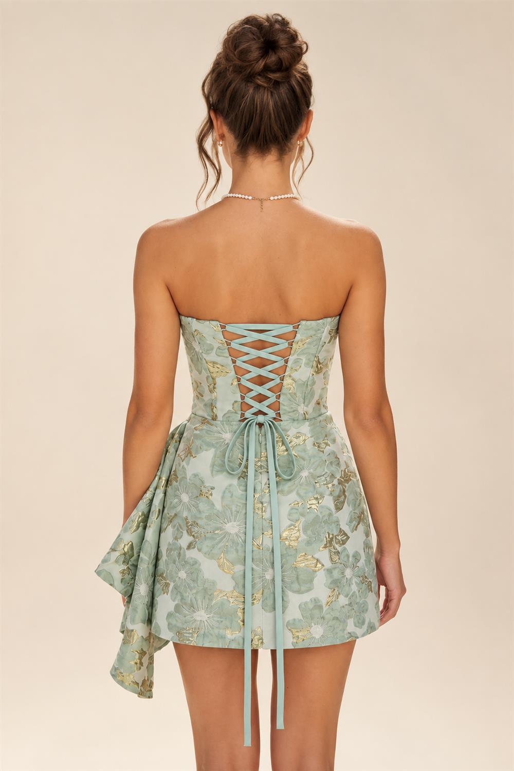 Jacquard Sheath/Column V-Neck Floor-Length Mother of the Bride & Groom Dresses with Ruffles & Ruched Waist (SHI22501060)